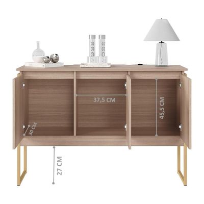 Buffet Aparador De Sala Jantar Com Pés Dourado Montana Dourado