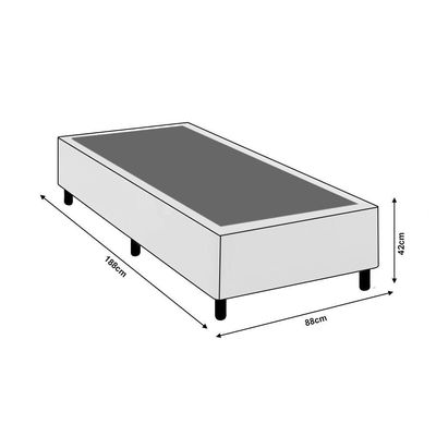 Base Cama Box Premium Solteiro Comum Cinza