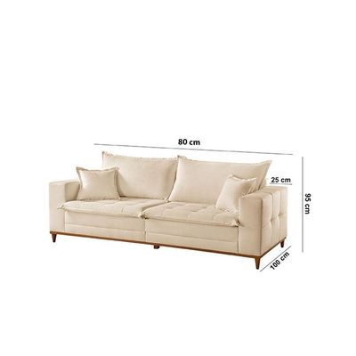 Sofá Matrix 02 Módulos De 80cm B25cm Meu Sofá Online A294 Linho Creme