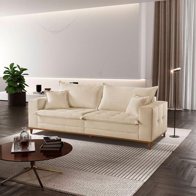 Sofá Matrix 02 Módulos De 80cm B25cm Meu Sofá Online A294 Linho Creme