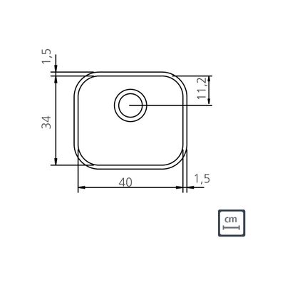 Cuba n.0 Tramontina Lavínia 40 BL Prime em Aço Inox Alto Brilho 40 x 34 x 17 cm com Válvula 94020202