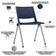 Kit 06 Cadeiras Empilhável Fixa Lift F02 Base Aço Cinza Azul - Lyam Decor