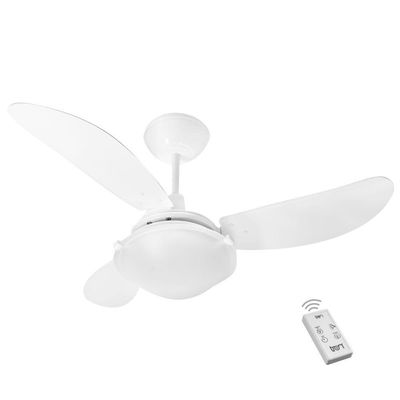 Ventilador Havaí 3 Pás 110V Branco E Controle Remoto 110V