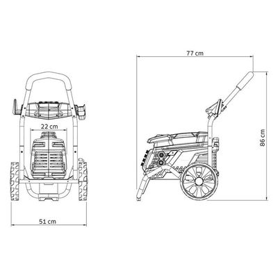 Lavadora De Alta Pressão 2500 W Com Mangueira Alta Pressão 10 M Jato Regulável 2300 Psi 2