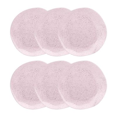 Conjunto 6 Pratos Fundo 22,5 Cm Ryo Pink Sand Porcelana Oxford