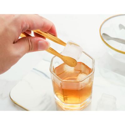 Pegador Dourado Frios Gelo Açucar Mini Pinça Inox Bar Buffet