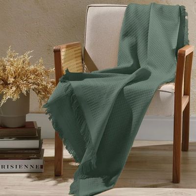 Manta Sofá Marrocos Liso 150x210cm Verde Dohler