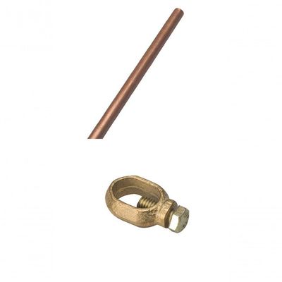 Kit 03 Und Haste 03 Und Conector 01 Und Para Raio Aterramento Cerca Eletrica Rural Zebu