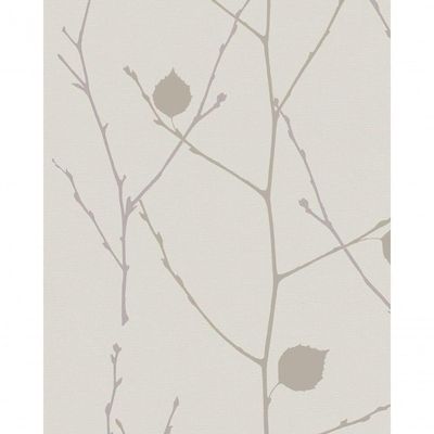 Papel De Parede Gina Galho Com Folhas Nude E Roxo 57844 Rolo 10m X 0,53m