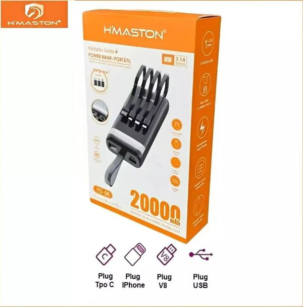 Power Bank Portátil 20.000mAh HMaston - Carregador Rápido DS