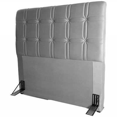 Cabeceira para Cama de Casal Hellen Zeus com Revestimento Platinum - 140cm de largura Grafite