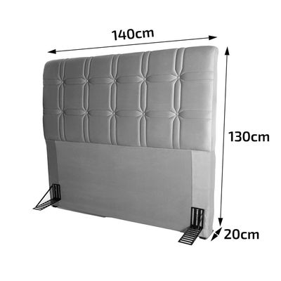 Cabeceira para Cama de Casal Hellen Zeus com Revestimento Platinum - 140cm de largura Grafite