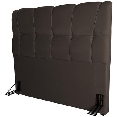 Cabeceira para Cama Solteiro Hellen Lara com Revestimento Platinum - 90cm de largura Marrom