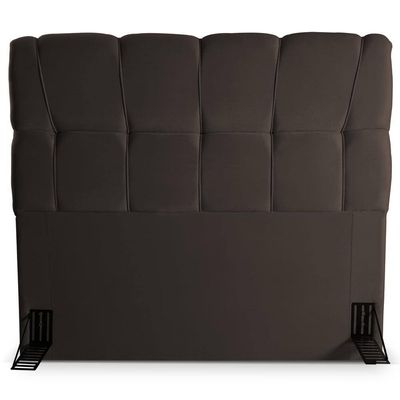Cabeceira para Cama Solteiro Hellen Lara com Revestimento Platinum - 90cm de largura Marrom