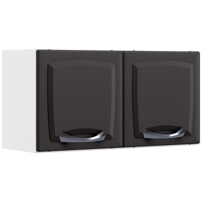 Armário Aéreo Duplo Itatiaia New Premium com 2 Portas - 80cm de largura Branco com Grafite