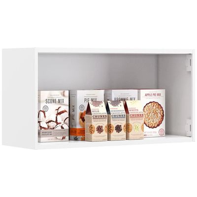 Armário Aéreo Duplo Itatiaia New Premium com 2 Portas - 80cm de largura Branco com Grafite