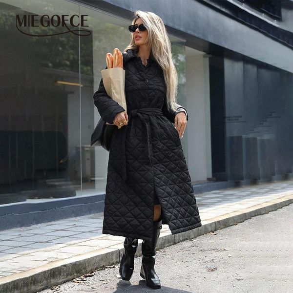 Casaco Feminino MIEGOFCE de Cores Sólidas para Outono/Inverno P / preto
