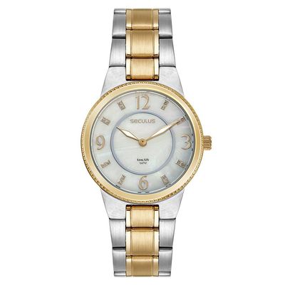 Relógio Seculus Feminino Ref: 44138lpsvba2 Casual Bicolor