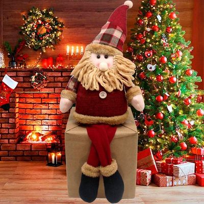 Decoração Boneco Natalino Papai Noel Com Pernas Moles 60cm