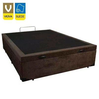 Cama Box Baú Viúva Serene Suede Marrom 128x188x44