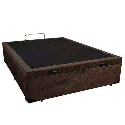 Cama Box Baú Viúva Serene Suede Marrom 128x188x44