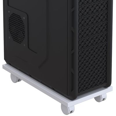Kit 03 Suportes Para Cpu Com Rodízios Cyber L03 Branco - Lyam Decor