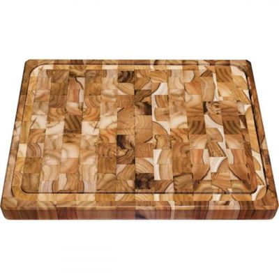 Tabua para Churrasco Tramontina Retangular em Madeira Invertida Teca com Acabamento Envernizado 50 x 38 cm