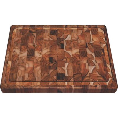 Tabua para Churrasco Tramontina Retangular em Madeira Invertida Teca com Acabamento Envernizado 50 x 38 cm