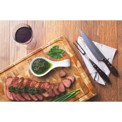 Tabua para Churrasco Tramontina Retangular em Madeira Invertida Teca com Acabamento Envernizado 50 x 38 cm