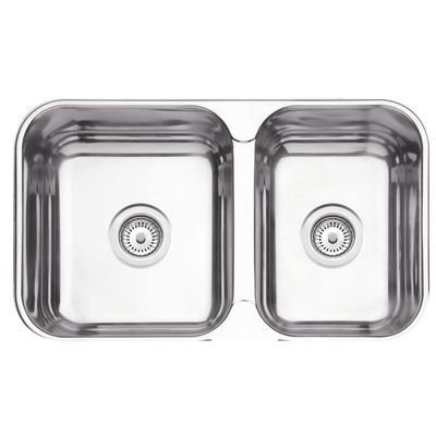 Cuba Dupla Tramontina Isis Perfecta em Aço Inox Polido 69 x 40 cm com Válvula 94062402