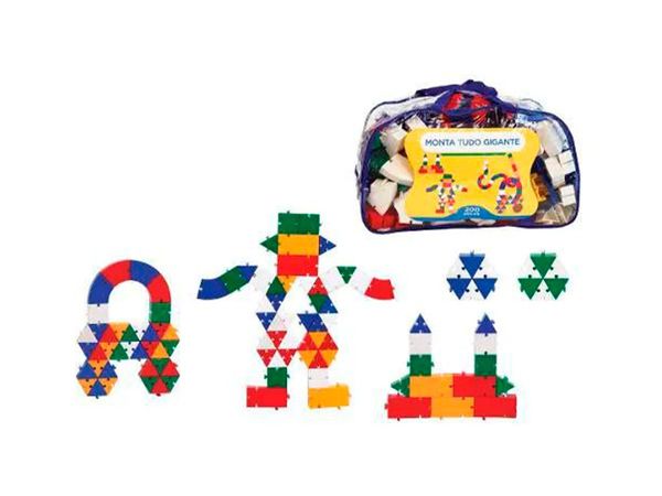Brinquedo Pedagógico Peças Encaixe Monta Tudo Gigante 200 Un