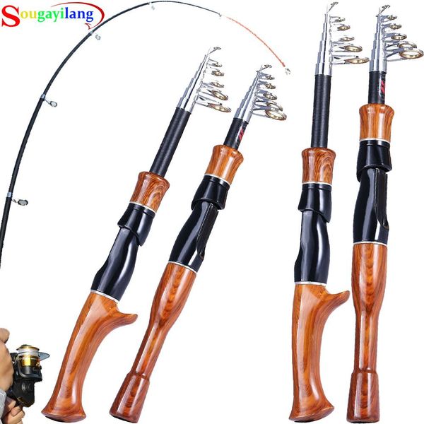 Vara de Pesca Telescópica Portátil de 5,2 pés SOUGAYILANG Spinning
