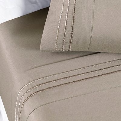 Jogo de Cama Allegra Queen 04 Peças - Taupe