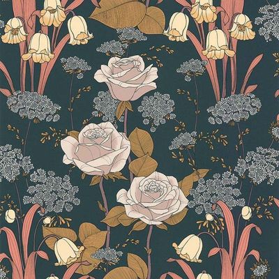 Papel De Parede Melody Fleur Art Nouveau 51197011 - Rolo 10m X 0,53m