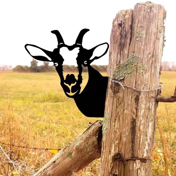 Decoração de Estaca de Cerca em Forma de Cabra – 1 peça bege