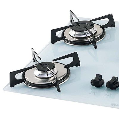 Cooktop A Gás 5 Bocas Mesa Vidro Fischer 1642 Branco Bivolt
