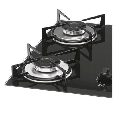 Cooktop A Gás 5 Bocas Mesa Vidro Fischer 1642 Preto Bivolt