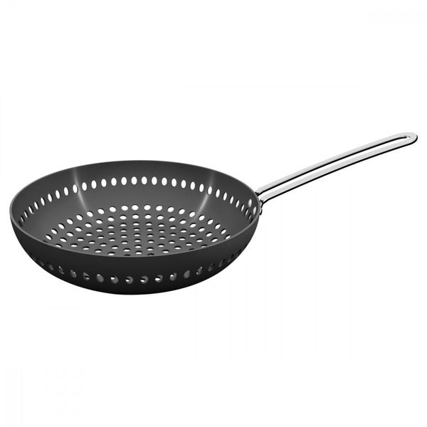 Grelha Wok Furada Tramontina Churrasco em Aluminio Anodizado com Cabo 26 cm