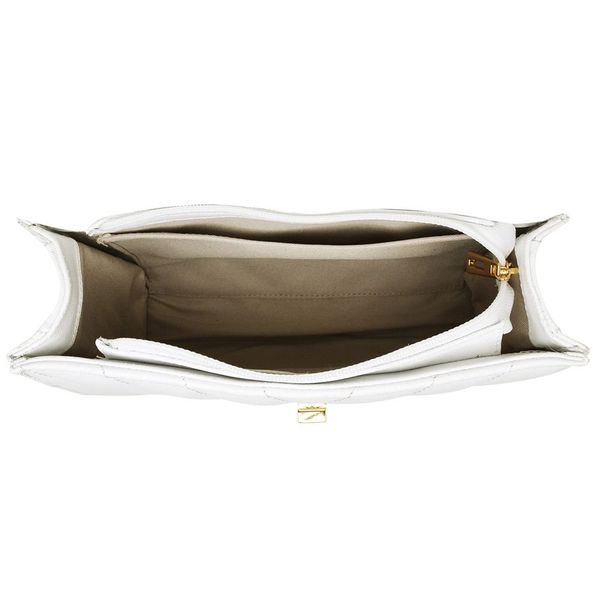 Bolsa Branca Matelasse Hendy Bag com Tampa Couro