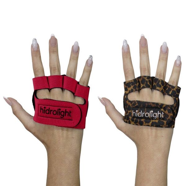 Kit 2 Pares de Palmar para Musculação Hidrolight Mini Palma P / Vermelho e Preto