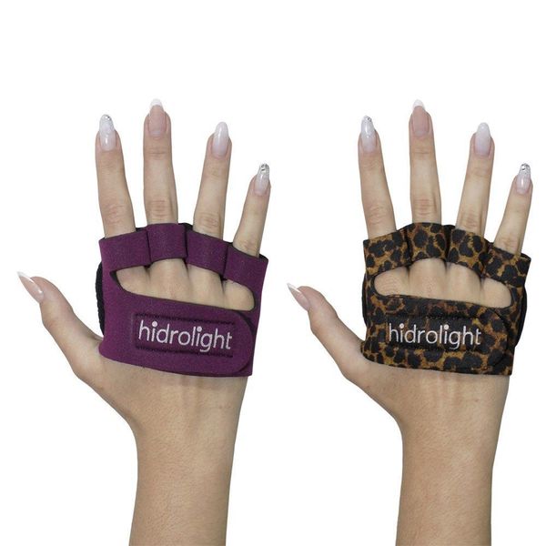 Kit 2 Pares de Palmar para Musculação Hidrolight Mini Palma P / Preto/Vinho