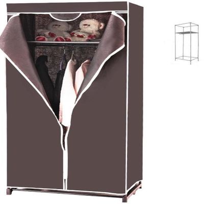 Guarda Roupa Arara Armario Multifuncional Dobravel Organizador Marrom