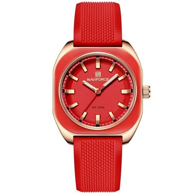 Relógio Feminino De Quartzo Casual Com Pulseira De Silicone Impermeavel 3atm Vermelho