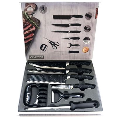 Conjunto De Facas Para Churrasco Lorben Inox Antiaderente 8 Peças