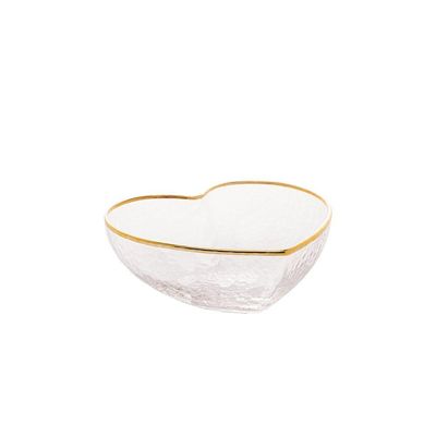Bowl Vidro Borossilicato Com Borda Dourada Heart 28345 Bon Gourmet
