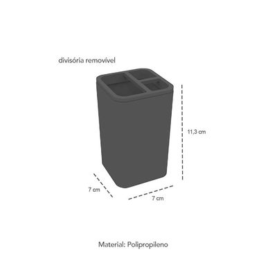 Porta Escova Dentes Caneta Treco Acessorio Bege Preto 1un
