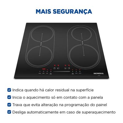 Cooktop por Indução 4 bocas Mondial Preto 7000W 220V  CTI-03 220V