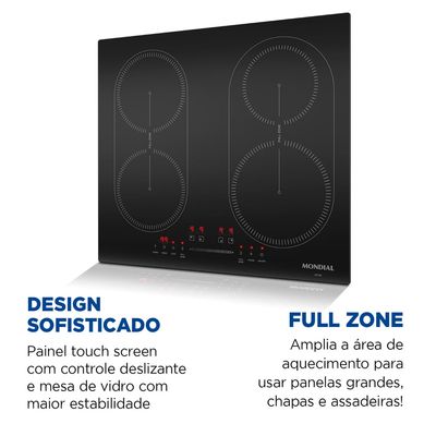Cooktop por Indução 4 bocas Mondial Preto 7000W 220V  CTI-03 220V