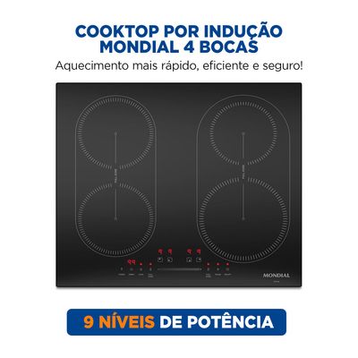 Cooktop por Indução 4 bocas Mondial Preto 7000W 220V  CTI-03 220V