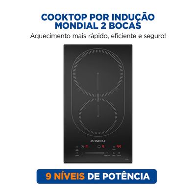 Cooktop por Indução 2 bocas Mondial Preto 3500W 220V  CTI-02 220V
